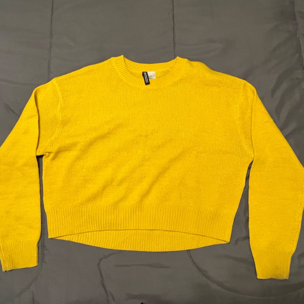 h&m yellow knitted sweater